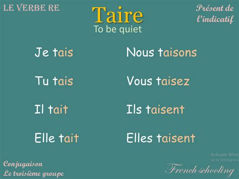 taire conjugation|conjugation du verbe taire.